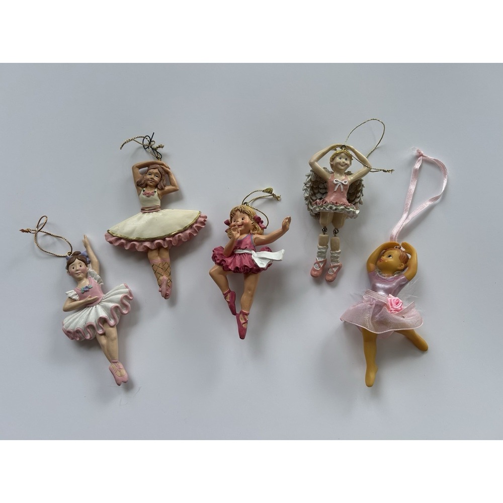 Set of 5 Vintage Child Ballerina Ornaments, Christmas Tree Decor, Little Dancers